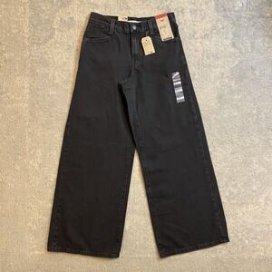 Levis 94 Baggy Wide Leg Jeans Womens 26x31 Black Mid Rise Cotton Denim Relaxed